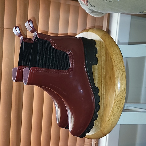 red ocean + coast women's rain boots round toe women's rain boots - Picture 2 of 10